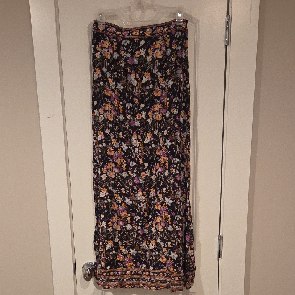 Arnhem Dark Floral Split Skirt